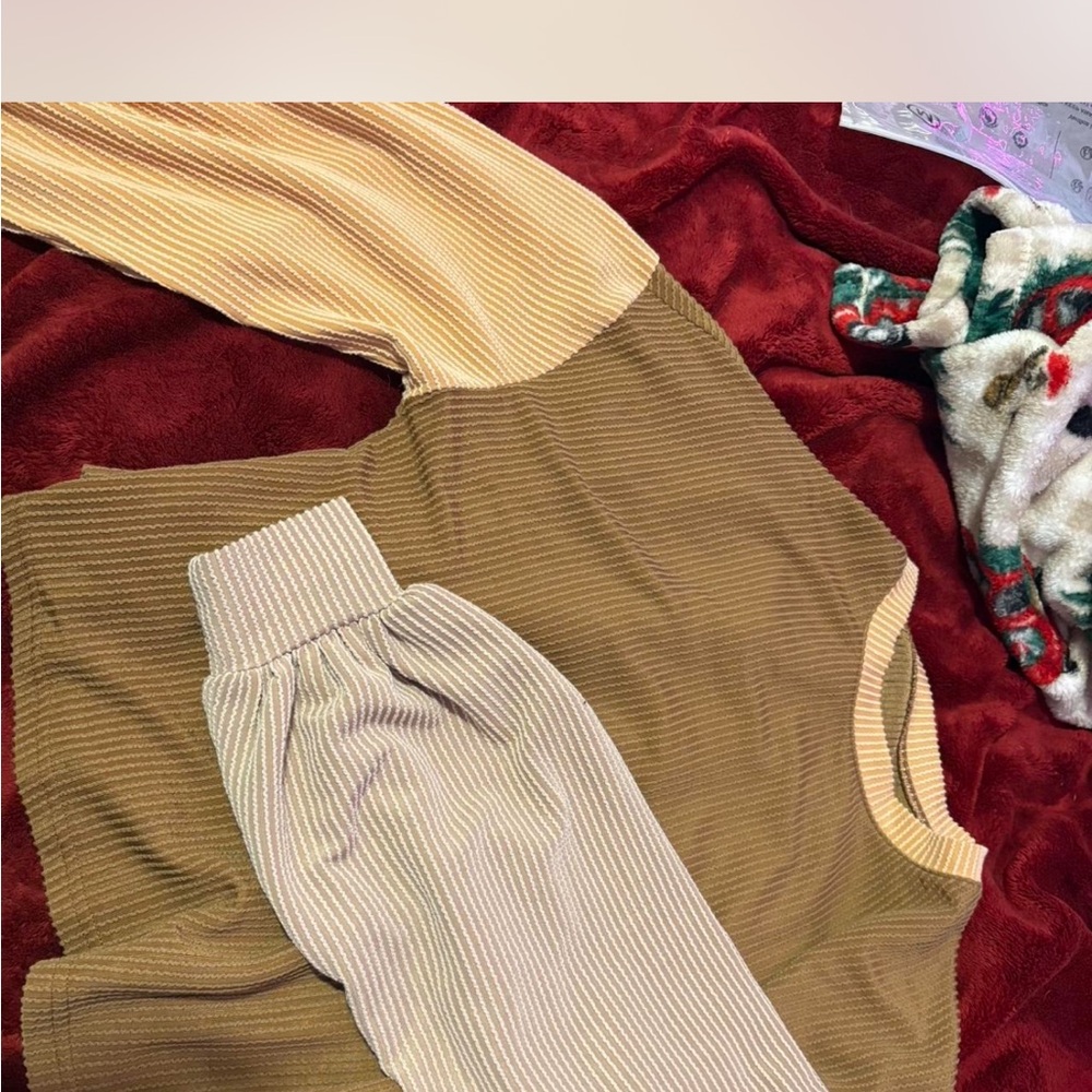 Striped Long Sleeve Top and Pants Set